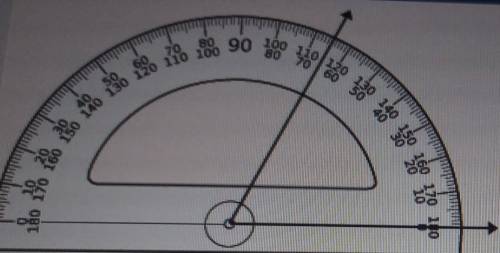 Use the diagram to answer the question what is the measurement of the angle shown on the protractor