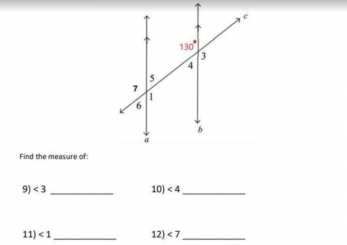 Find the measures of the numbered angles in the diagram below?