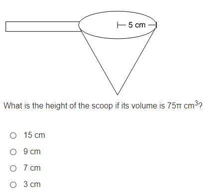 A scoop used to measure powdered drink mix is in the shape of a cone with a radius of 5 cm.