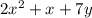 2x^2+x+7y