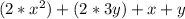 (2*x^2) + (2*3y) + x +y