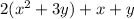 2(x^2+3y)+x+y