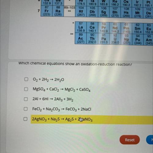 Which chemical equations show an oxidation-reduction reaction?