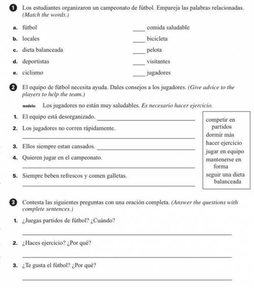 Can somebody give me some backup with this Spanish work? If you could that'd be much appreciated! T