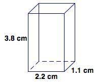 Estimate the surface area of the rectangular prism.

A) 28cm²
B) 32cm²
C) 64cm²
D) 81cm²