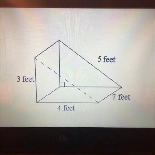 What is the lateral surface area of the triangular prism?

Select one:
96 ft
36ft
60ft
84ft²