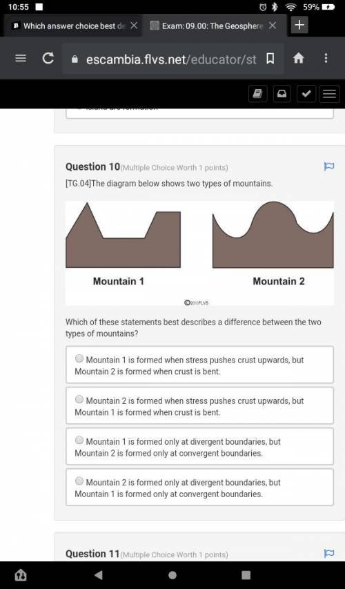 Please help will mark brainlest also

The diagram below shows two types of mountains.
The picture