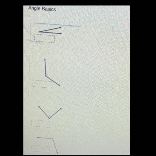 There are 4 angles shown.
Which of these are Acute,Right,Obtuse,and Straight angle?