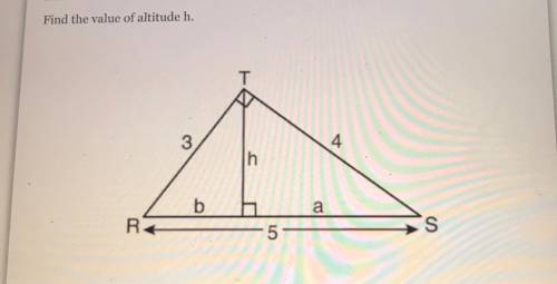 Find the value of altitude H for the following triangle