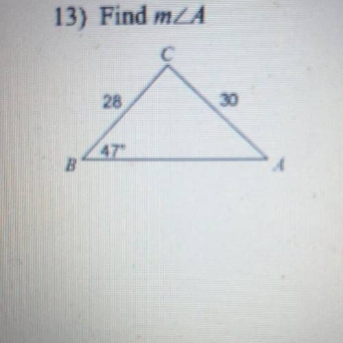 Can someone please help me find the measurement using law of cosines and rounding the answer to the