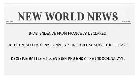 What event does the headline describe?

A. 
the Vietnamese independence movement
B. 
the battle to
