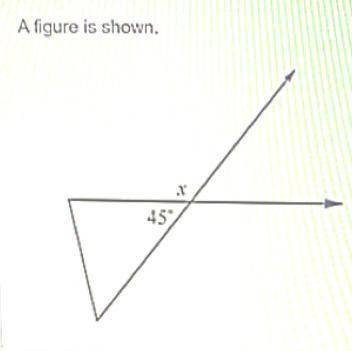 What is the measure, in degrees of angle X?

I’m not going to show answer options bc I don’t want
