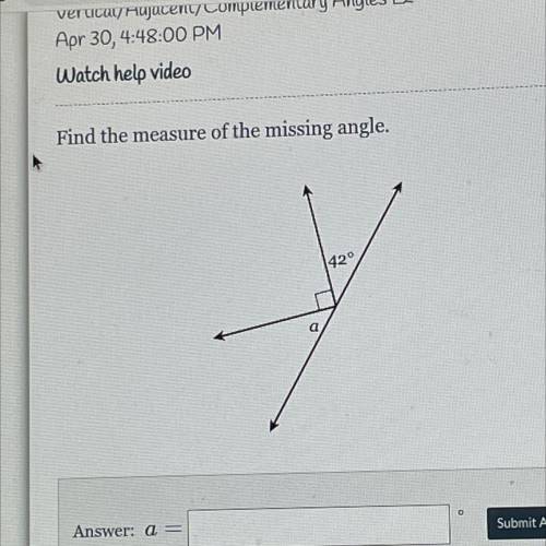 Find the measure of the missing angle :D