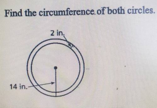 Find the circumference of both circles 2in 14in​