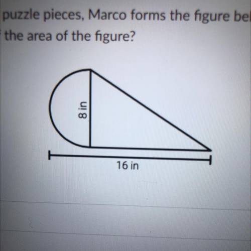 4. Using various puzzle pieces, Marco forms the figure below. What is the

best estimate of the ar