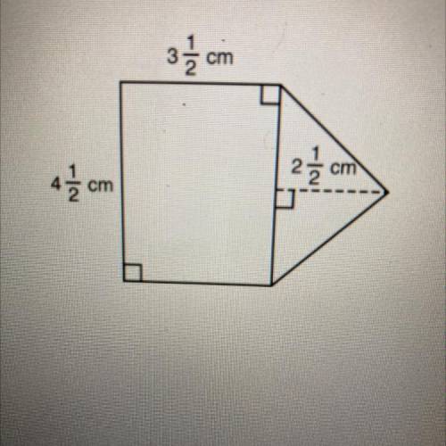 What is the area of the given figure in square centimeters? 15 3/4 21 3/8 27 39 3/8