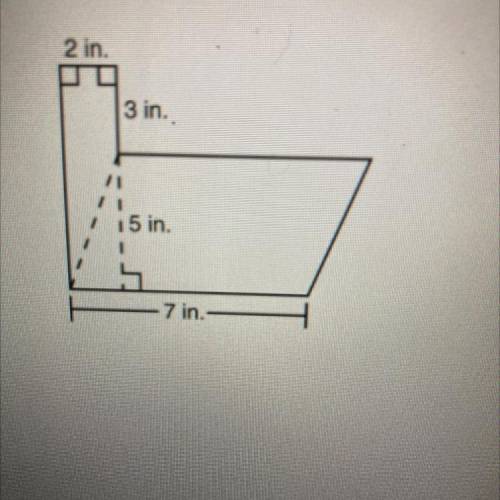 What is the area of the figure below ?

35 square inches 
41 square inches 
46 square inches 
51 s
