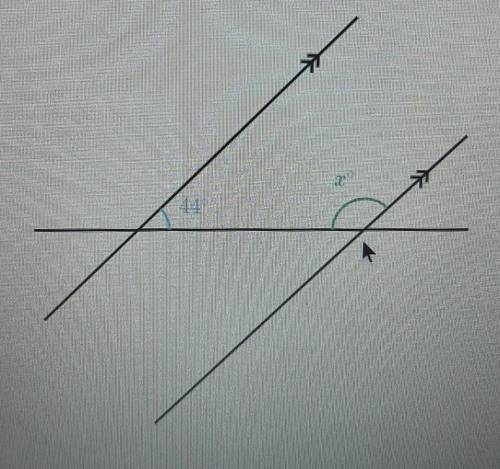 Below are two parallel lines with a third line intersecting them.​