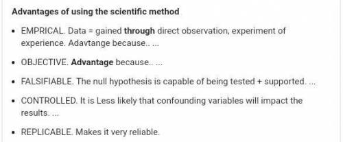 What is an advantage of the scientific method?