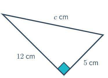 46. Find the length of the hypotenuse, c in this triangle.