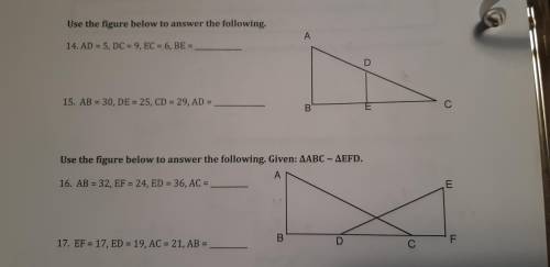 Please help ASAP! can anyone explain how to work these triangles?