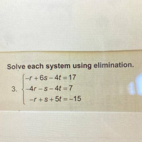 Solve each system using elimimation