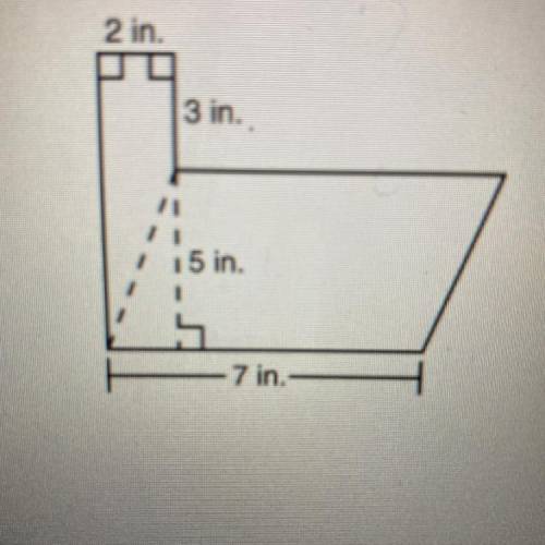 What is the area of the figure below?
35
41 
46
51
