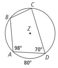 Use circle Z to find the measure of arc AB. (5 points)
30
62
84
126