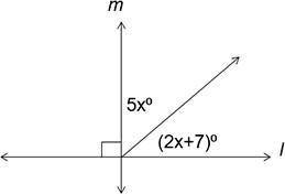 Identify the correct statement for the given figure.

Question 14 options:
A) 
(5x)° + (2x + 7)° =