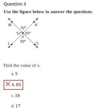Use the figure below to answer the questions.
Find the value of x