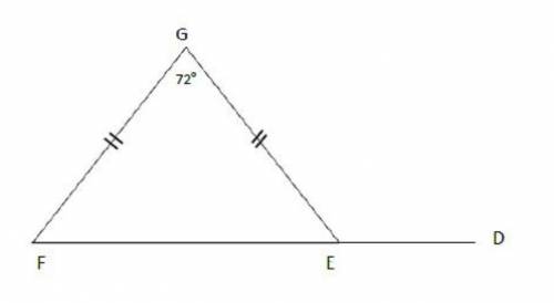 EFG is isosceles as shown in the diagram. Find the measure of angle ∠GED. (no links, and i will mar
