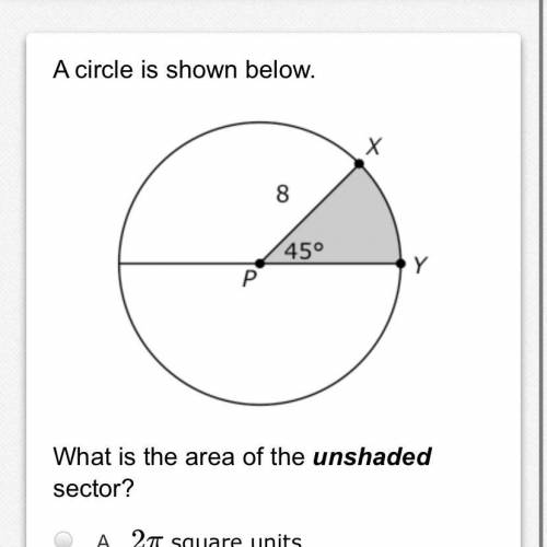 What is the area of the unshaded sector?