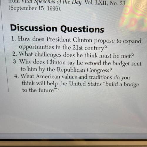 PRIMARY SOURCE
from “A Bridge to the Future”
by Bill Clinton
