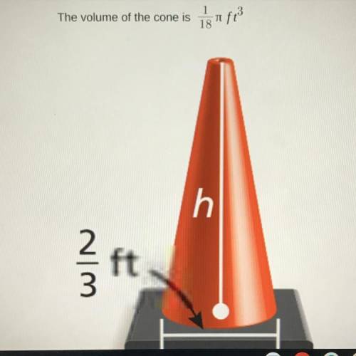 Find the height of the cone. Round to the nearest
hundredths if necessary