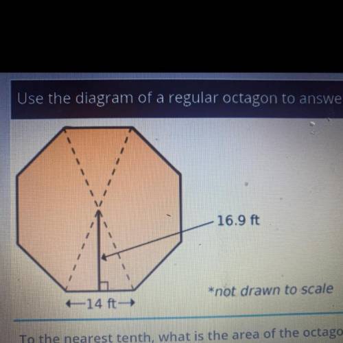To the nearest tenth, what is the area of the octagon?

O A. 236.6 ft2
B. 473.2 ft2
O C. 750. 4 ft