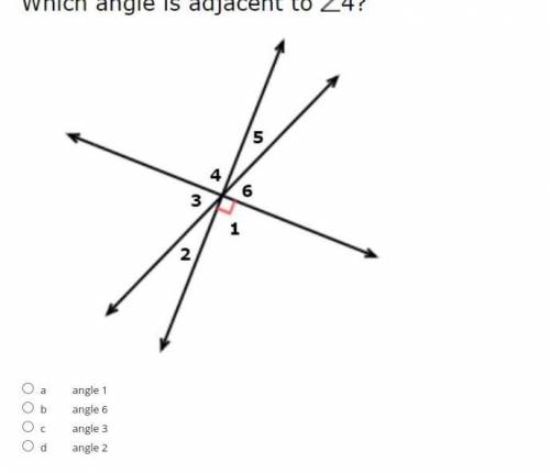 Which angle is adjacent to 4