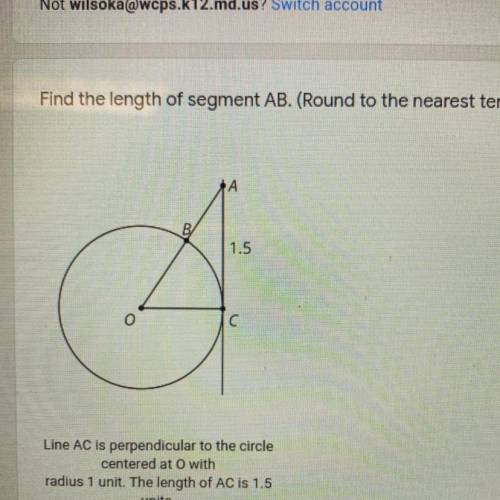 Find the length of segment AB. (Round to the nearest tenth)
