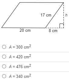 Find the area of the parallelogram. HELP ASAP!!!