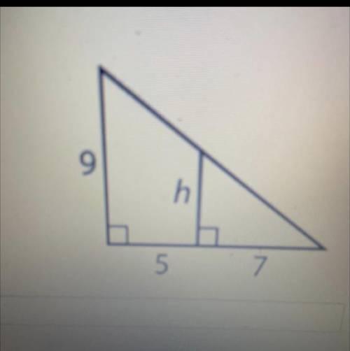 What's the value of h in the triangle below?