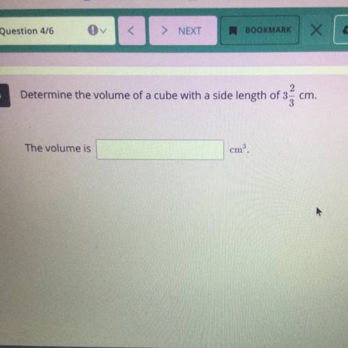 What is the volume of a crude with a side length of 3 2/3 cm