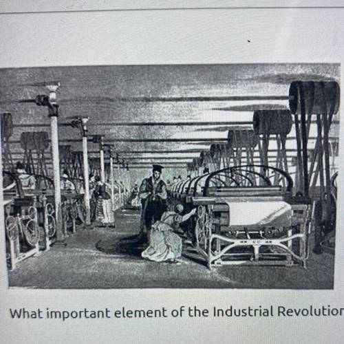 What important element of the Industrial Revolution does this photograph depict?