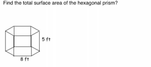 Find the total surface area of a hexagonal prism?