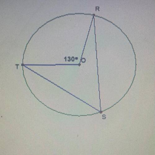 Given circle 0 or the right determine m
A. 260
B. 130
C. 65 
D. 50