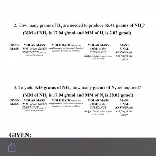 How many grams of H2 are needed to produce 45.41 grams of NH3?

(MM of NH3 is 17.04 g/mol and MM o