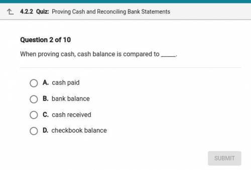 When proving cash , cash balance is compared to _____.?