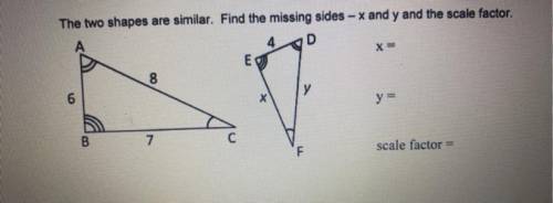 Find the missing sides/scale factor :)