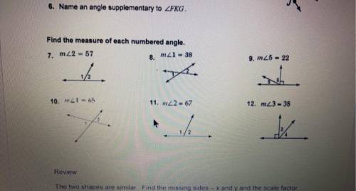 Find the measure of each numbered angle !! (You don’t have to answer for all of them, I just need a