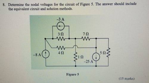 8. Determine the nodal voltages for the circuit of Figure 5. The answer should include

the equiva