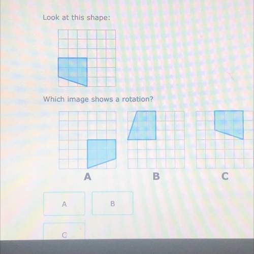 Look at this shape:which image shows a rotation?