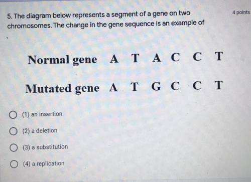 What is the example of the change in the gene sequence?